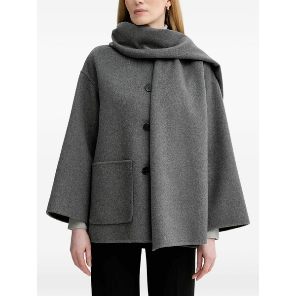 マルコポーロ レディース 厚地の外套 アウター Button pocket coat Grey