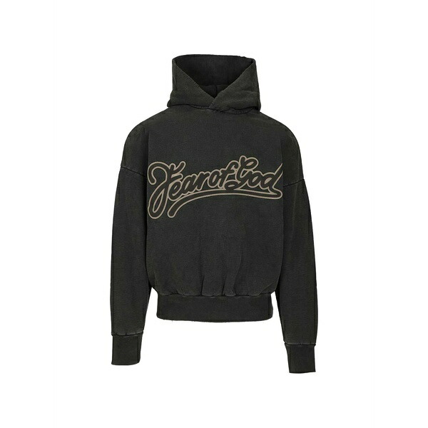 フィアオブゴッド メンズ パーカー・スウェットシャツ アウター Logo-print cotton hoodie Black