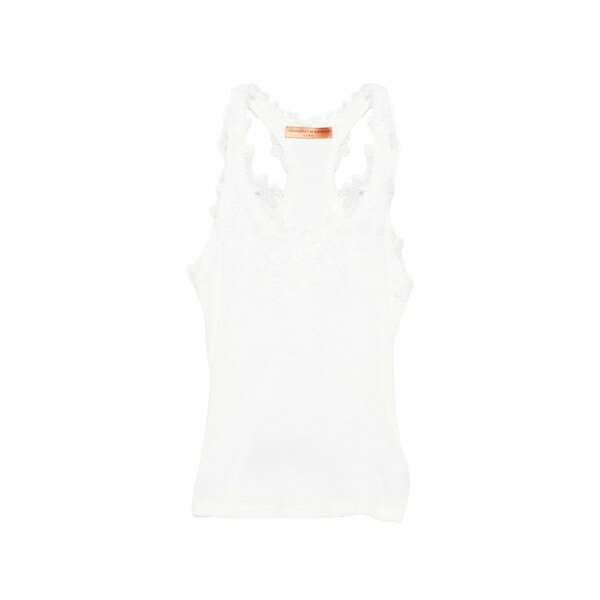 エルマンノ シェルヴィーノ レディース カットソー トップス Lace-detail  top White
