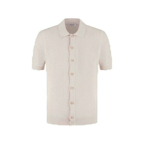 グランサッソ メンズ ティーシャツ トップス Open-knit short-sleeve shirt Neutrals