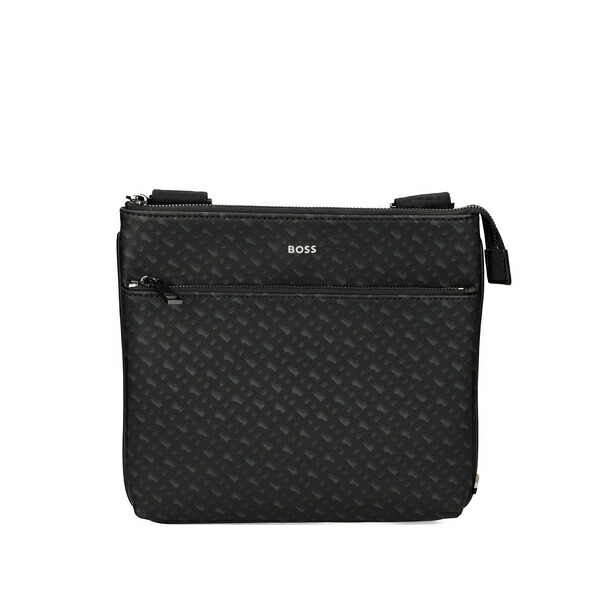 雇い主 メンズ ショルダーバッグ 御徒面子 Monogram-pattern messenger bag Black