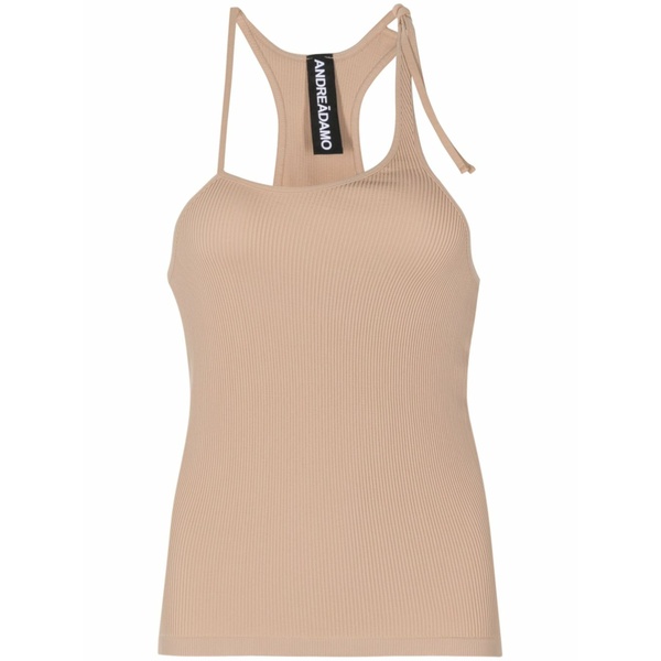 アンドレダモ レディース カットソー トップス Asymmetric ribbed jersey tank top Neutrals