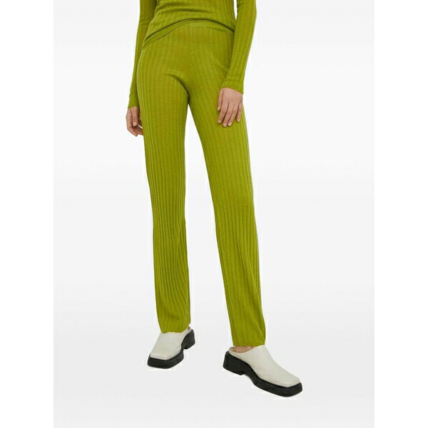 ルサム レディース 心地好いズボン下 ボトムス Ribbed trousers Green