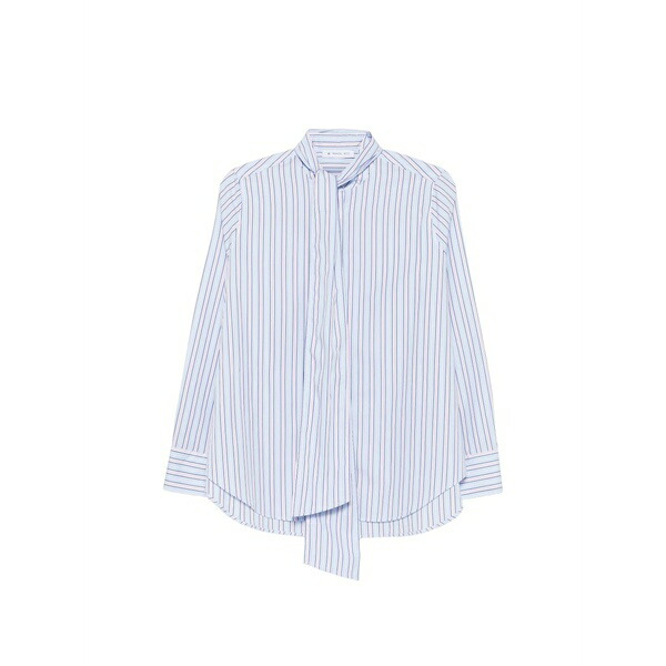 マニュエル リッツ レディース プルオーバー トップス Striped pussy-bow shirt Blue
