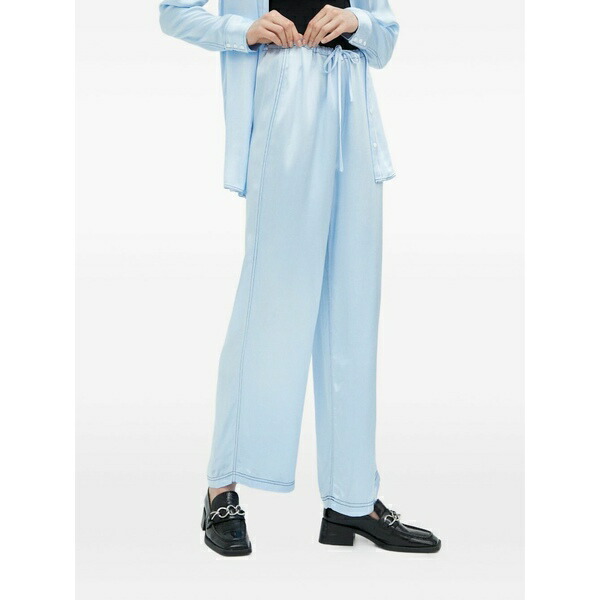 ルサム レディース 心地よいズボン下 ボトムス Drawstring trousers Blue