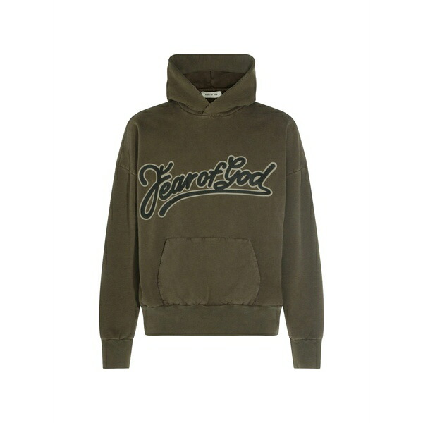 フィアオブゴッド メンズ パーカー・スウェットシャツ アウター Logo-print hoodie Brown