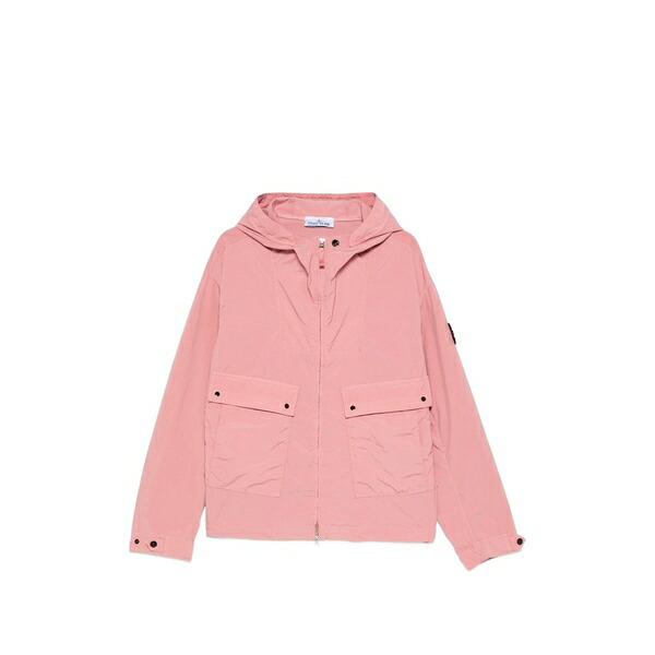 ストーンアイランド メンズ 上衣＆上衣 アウター Hooded flap-pocket light jacket Pink
