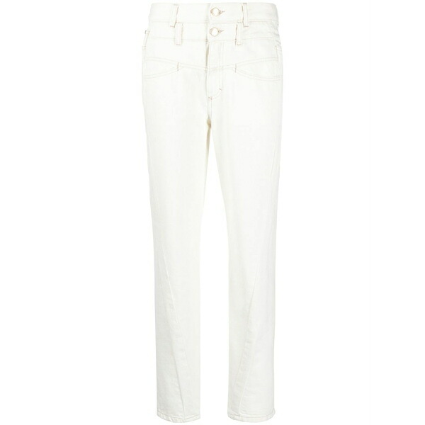 クローズド レディース ジーンズズボン下 ボトムス High-waisted straight-leg jeans  White