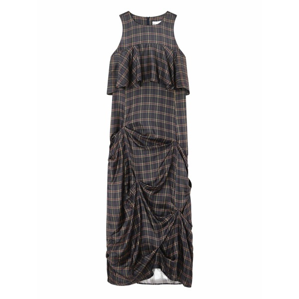ガニー レディース 衣装 トップス Ruffled checked MIDI dress Grey
