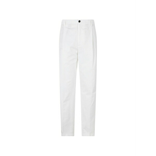 デパートメントファイブ メンズ 心地好いズボン下 ボトムス Pressed-crease straight-leg chino trousers White