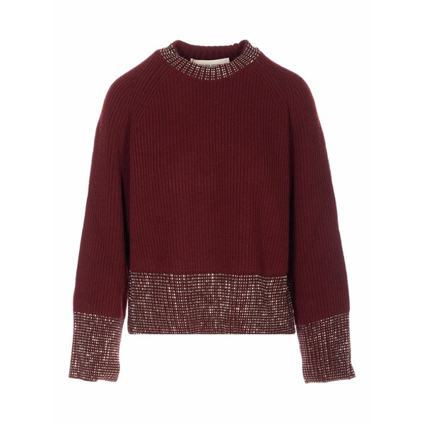 ゴールデングース レディース 編み物\u0026スウェーター アウター Embelished knit sweater Red