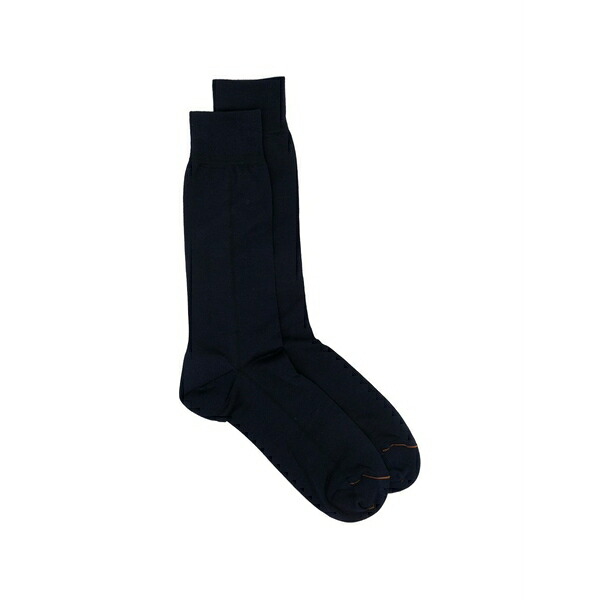 ゼニア メンズ ソックス アンダー御召しもの Ribbed-cuff socks Blue