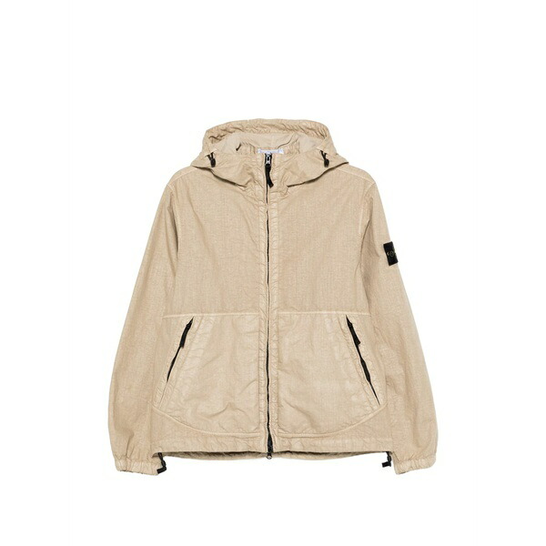 ストーンアイランド メンズ 上衣＆上衣 アウター Hooded zip jacket Neutrals