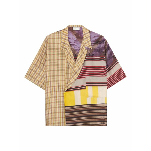 ピエール＝ルイ・マシア メンズ プルオーバー トップス Panelled silk shirt Neutrals
