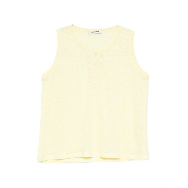 マックス アンド モイ レディース カットソー トップス Crew-neck tank top Yellow