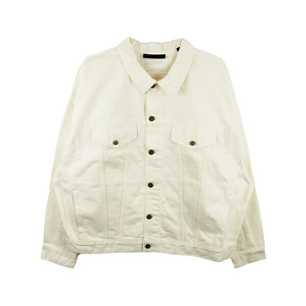 エフオージーエッセンシャルズ メンズ 上衣＆上衣 アウター Logo-appliqu￡ denim shirt jacket White