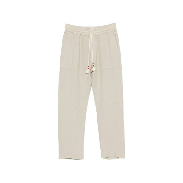 エムシーツーセイントバース メンズ 心地好いズボン下 ボトムス Drawstring-waist linen trousers Neutrals