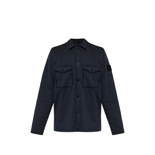 ストーンアイランド メンズ ティーシャツ トップス Logo-patch chest-pocket sweater Blue