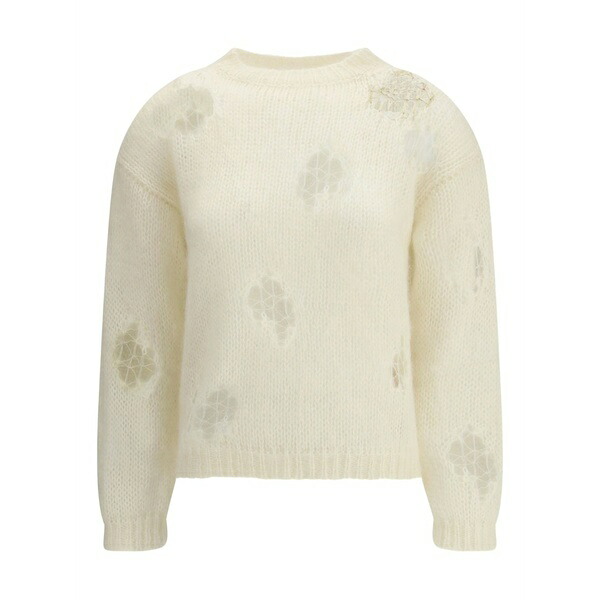 ファビアナ フィリッピ レディース 編み物\u0026ティーシャツ アウター Ripped-effect sweater Neutrals