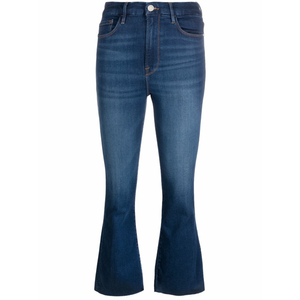 フレーム レディース デニムパンツ ボトムス Flared cropped jeans Blue｜asty