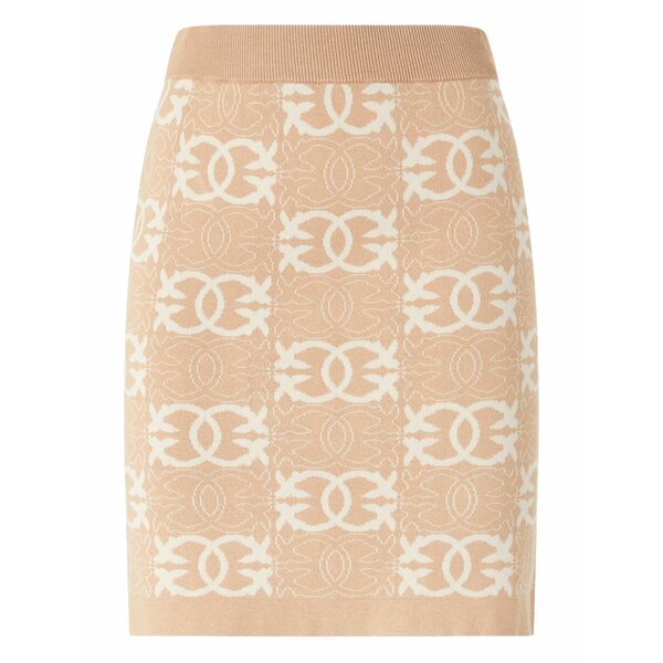 ピンコ レディース スコート ボトムス Knitted logo-pattern straight skirt Neutrals