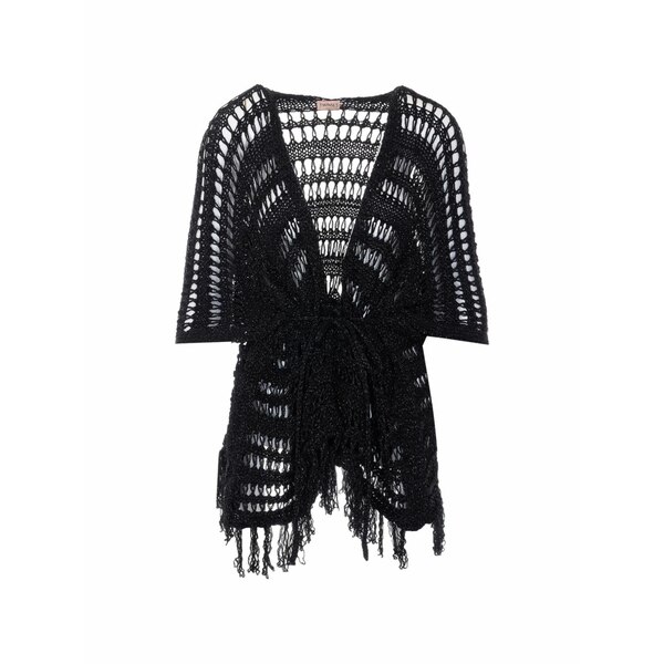ツインセット レディース ワンピース トップス Lurex mesh fringe dress Black｜asty