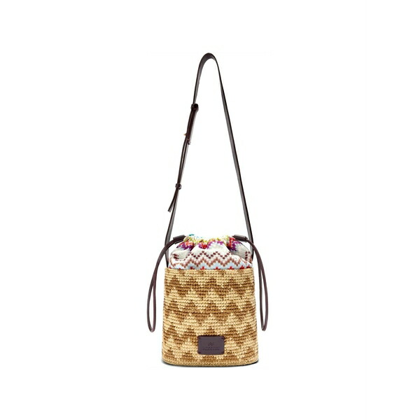 ミッソーニ レディース ショルダーバッグ 御徒面子 Zigzag-woven bucket bag Neutrals