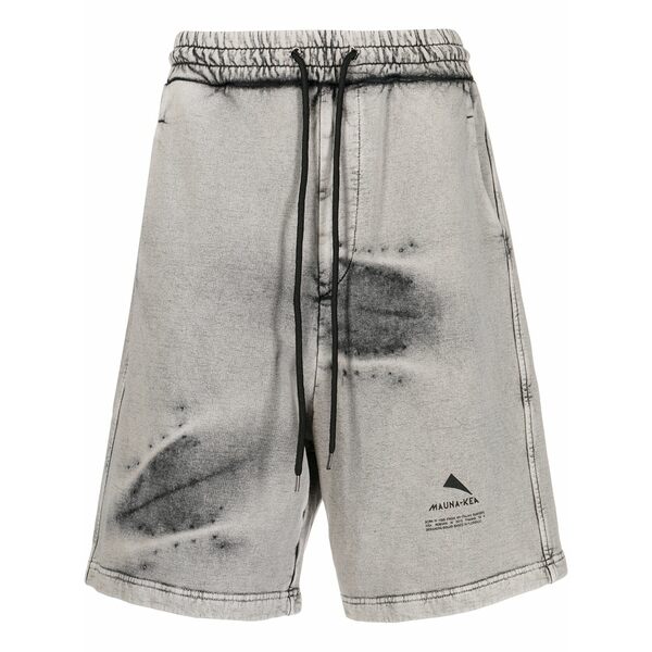 マウナ 世話をする メンズ 心地よいズボン下 ボトムス Stonewashed logo-print shorts Grey