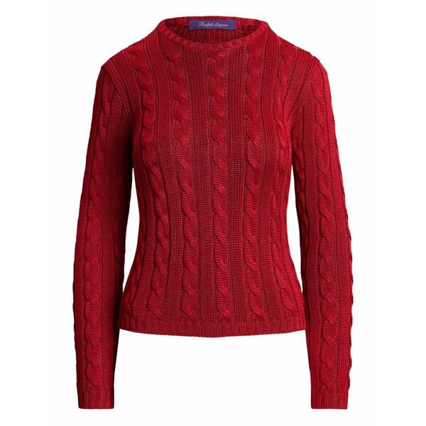 ラルフローレン レディース 編み物\u0026スウェーター アウター Cable-knit crew-neck sweater Red