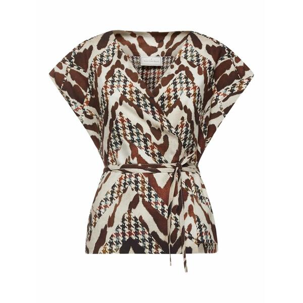 ピエール＝ルイ・マシア レディース プルオーバー トップス Animal-print houndstooth wrap top Brown