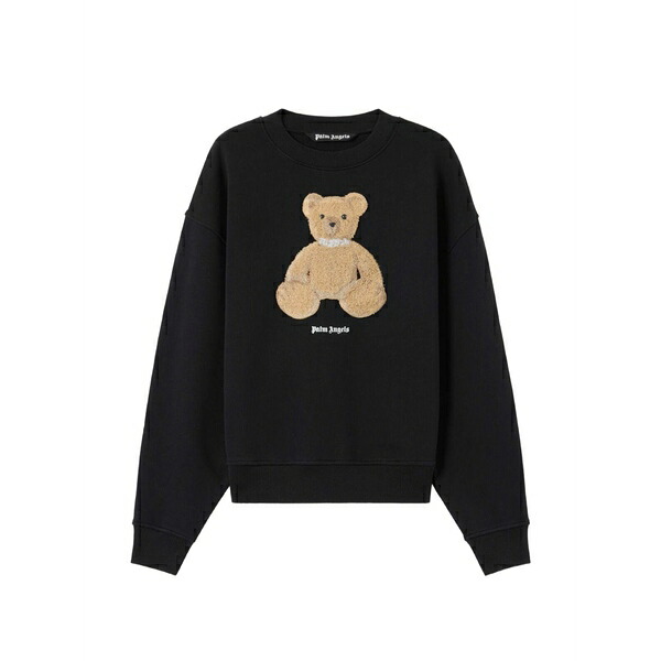 パーム・エンジェルス メンズ パーカー・スウェットシャツ アウター Textured bear graphic sweatshirt Black