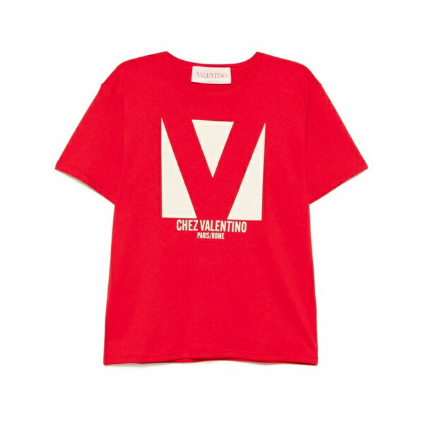 ヴァレンティノ ガラヴァーニ レディース プルオーバー トップス Logo-print t-shirt Red