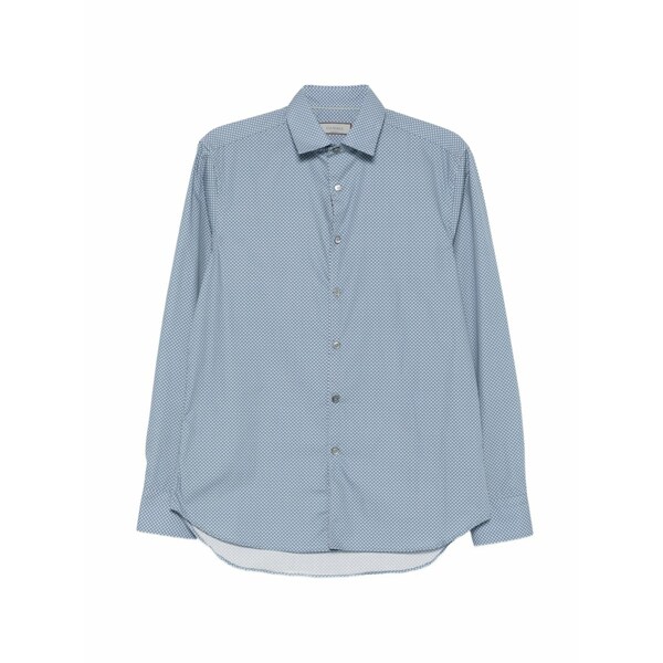 カナーリ メンズ プルオーバー トップス Geometric-print long-sleeve shirt Blue