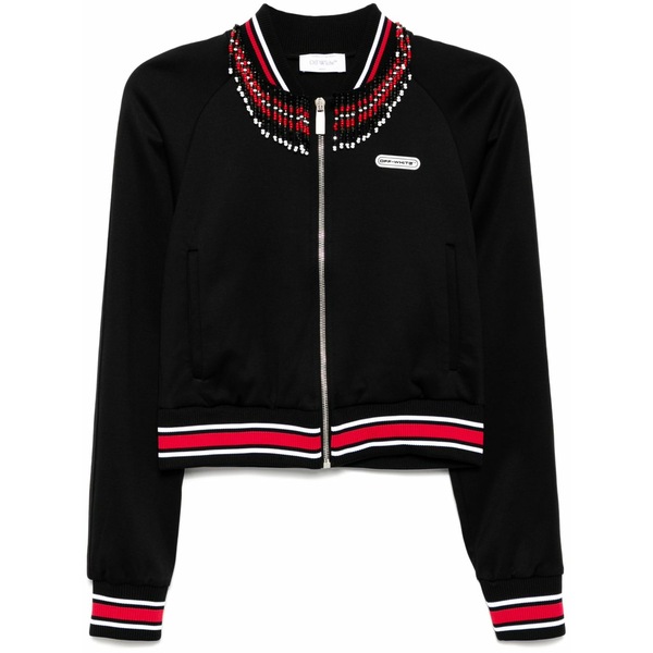 象牙色 レディース 上衣＆上衣 アウター Embr off patch tracksuit jacket Black