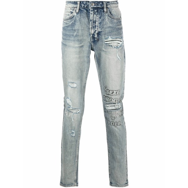 スビ メンズ デニムパンツ ボトムス Slim-fit denim jeans Blue｜asty