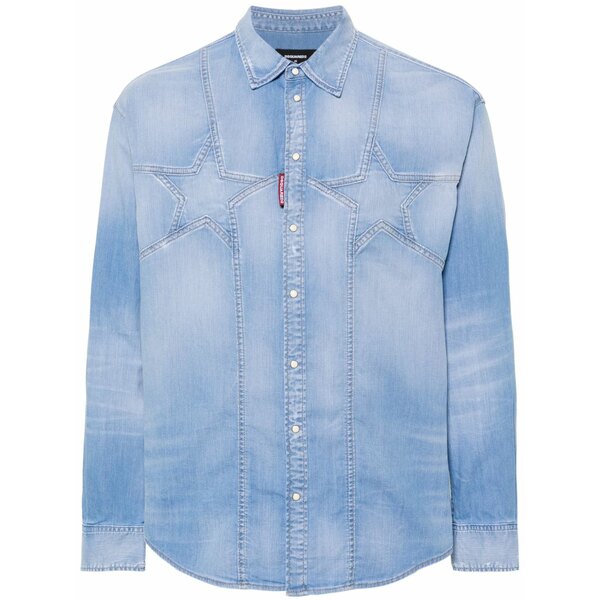 ディースクエアード メンズ プルオーバー トップス Twin stars denim shirt Blue