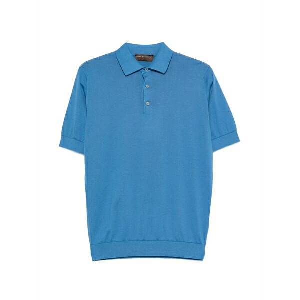 フィリッポ デ ラウレンティス メンズ スポーツシャツ トップス Cotton polo shirt Blue