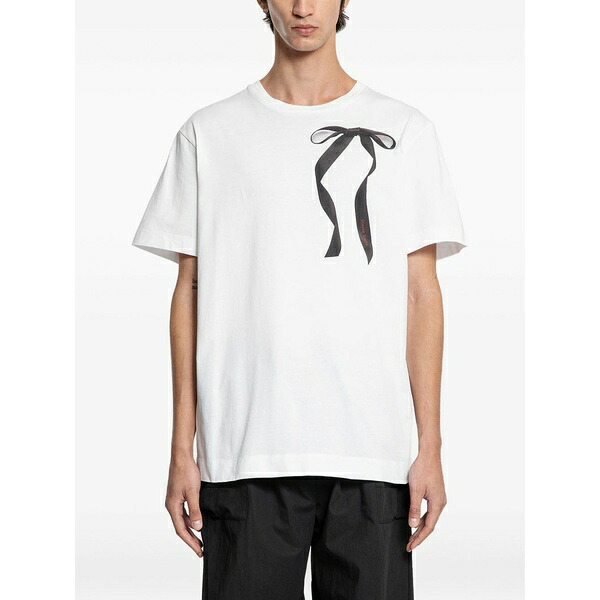 シモーネ・ロシャ メンズ Tシャツ トップス Ribbon-print polo shirt White｜asty 27,170円