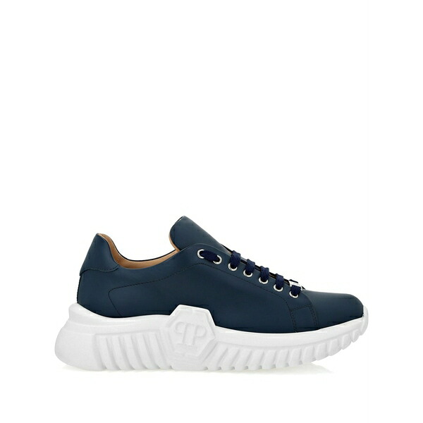 フィリップ飾り気の無い メンズ スニーカー シューズ Supersonic leather sneakers Blue