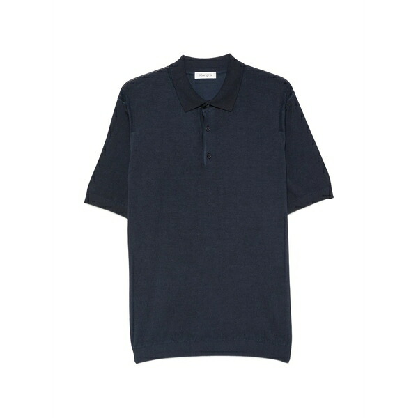 カングラ  メンズ スポーツシャツ トップス Short-sleeved polo shirt Blue