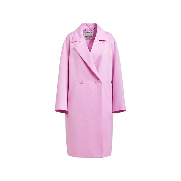 エッセンシャルアントワープ レディース 厚地の外套 アウター Notched-lapel double-breasted coat Pink