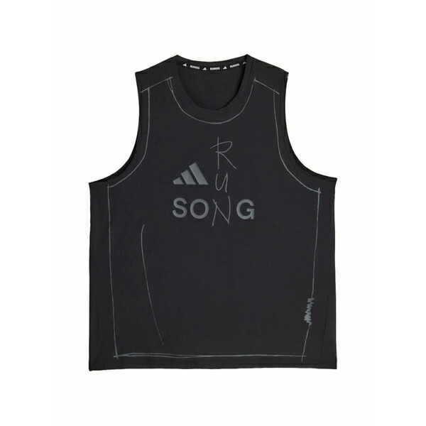 アディダス レディース カットソー トップス Sftm adi365 logo-print tank top Black