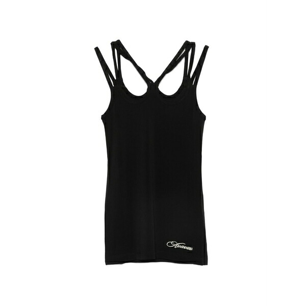 アヴァヴァヴ レディース カットソー トップス Tova multi-strap logo-embroidered tank top Black