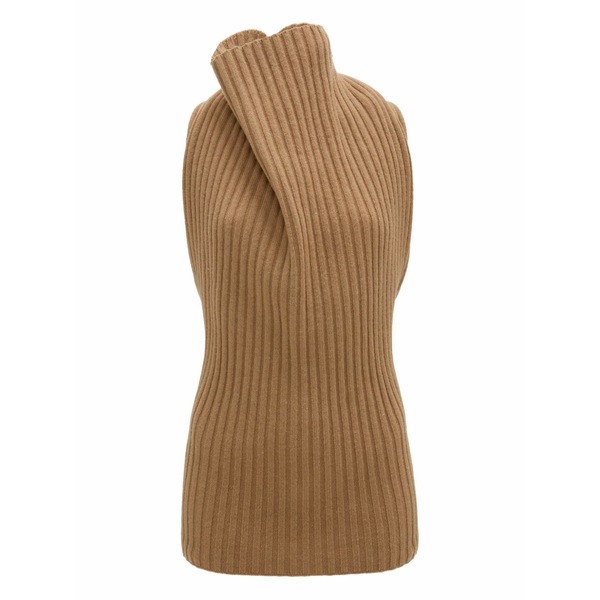 ヴィクトリア ベッカム レディース カットソー トップス Draped ribbed top Neutrals