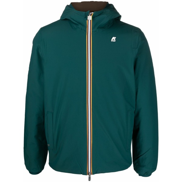 ケイ通い路 メンズ 上衣＆上衣 アウター Logo-appliqu￡ hooded jacket  Green