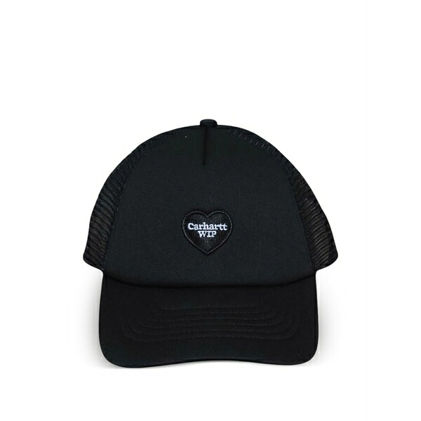 鉄道車両ハート型 メンズ 鳥打ち帽 付属物 Logo-patch trucker hat Black