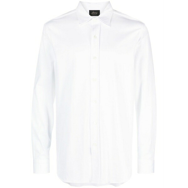 ブリオーニ メンズ プルオーバー トップス Spread-collar cotton shirt White
