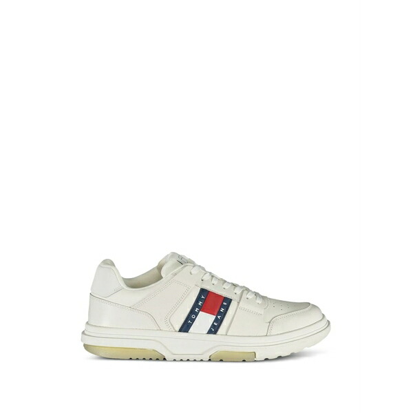 トミー ヒルフィガー メンズ スニーカー シューズ Logo-detail lace-up sneakers White