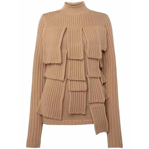 J.W.アンダーソン レディース 編み物\u0026ティーシャツ アウター Panelled ribbed jumper Neutrals