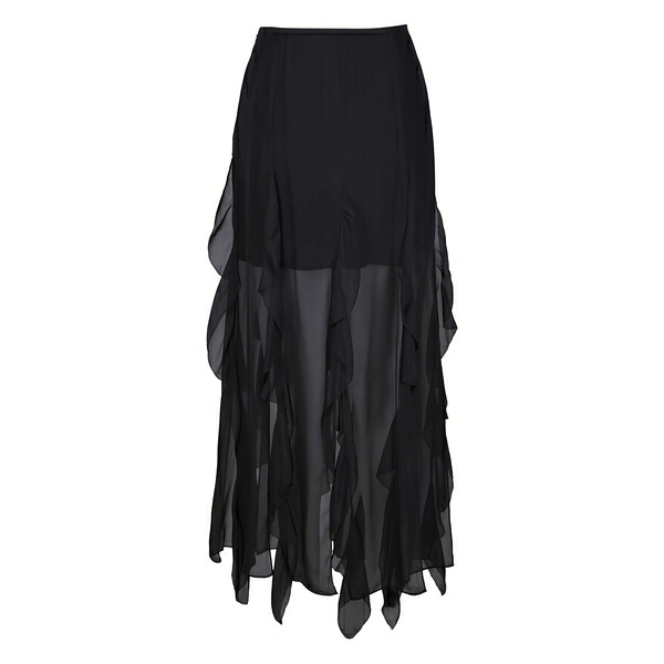 ヴェロニカ ベアード レディース スコート ボトムス Ava ruffled-detail MIDI skirt Black
